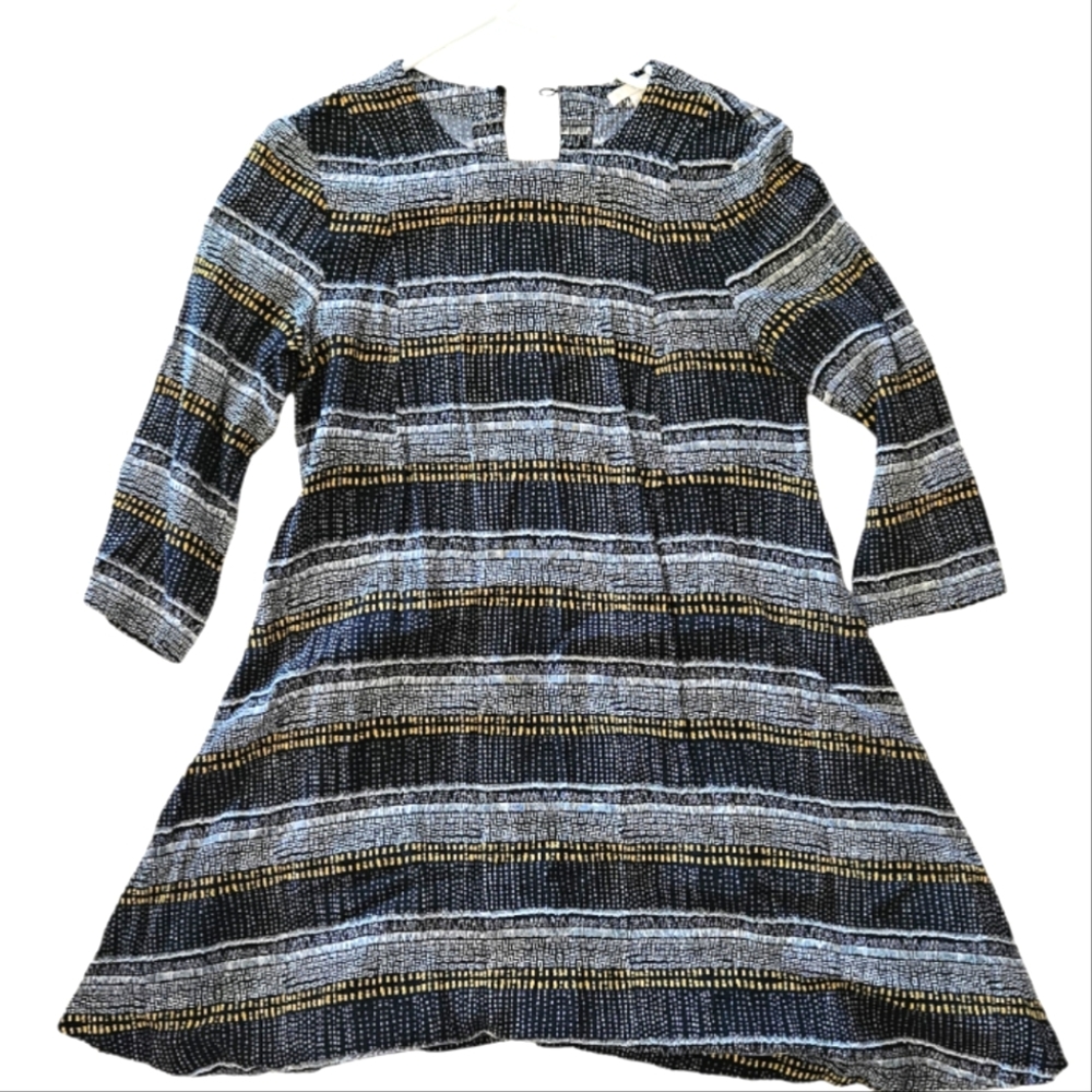 H&M Patterned 3/4 Sleeve Tunic Shift Dress - Size 6